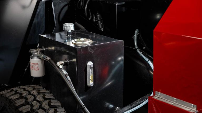 Self-contained hydraulics + on-demand pump.