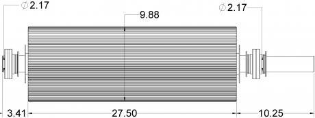 Horning® 138-tooth Chrome Coated Fibertech Chevron Roll — RS494HPSFTCB45